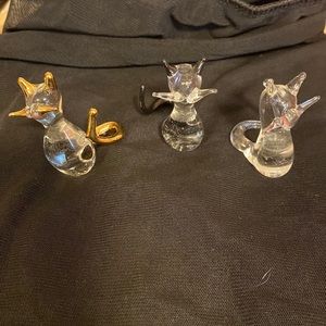 Hand blown glass Cats